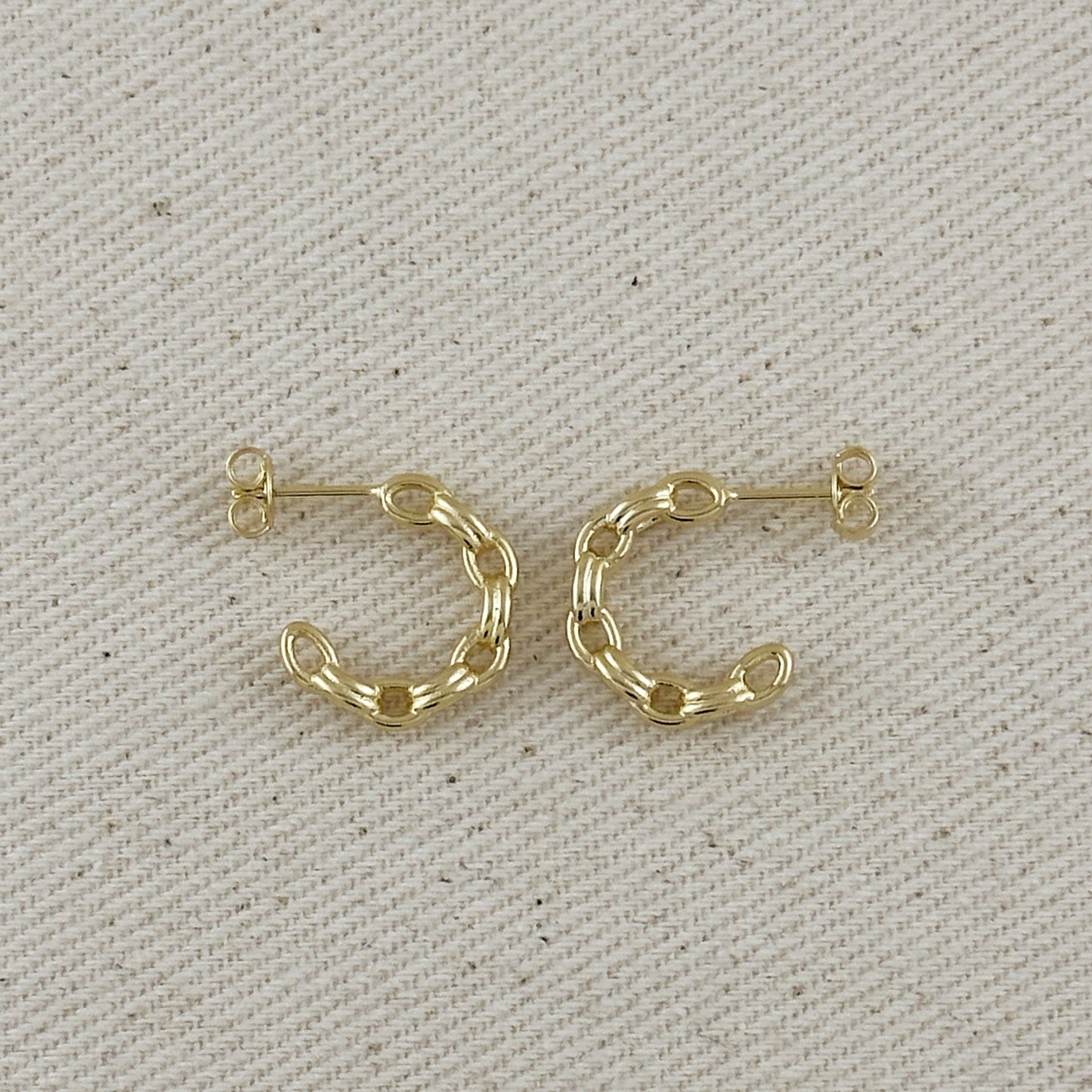 18k Gold Filled Chain C-Hoop Earrings