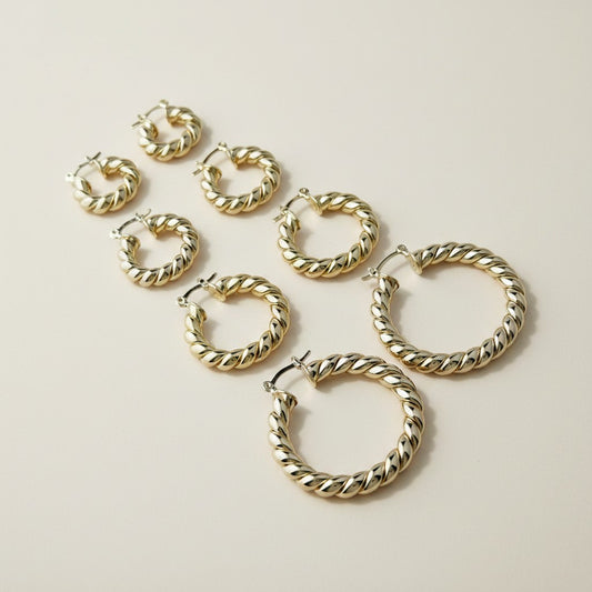 18k Gold Filled Croissant Hoop Earrings | Sophisticated & Exclusive