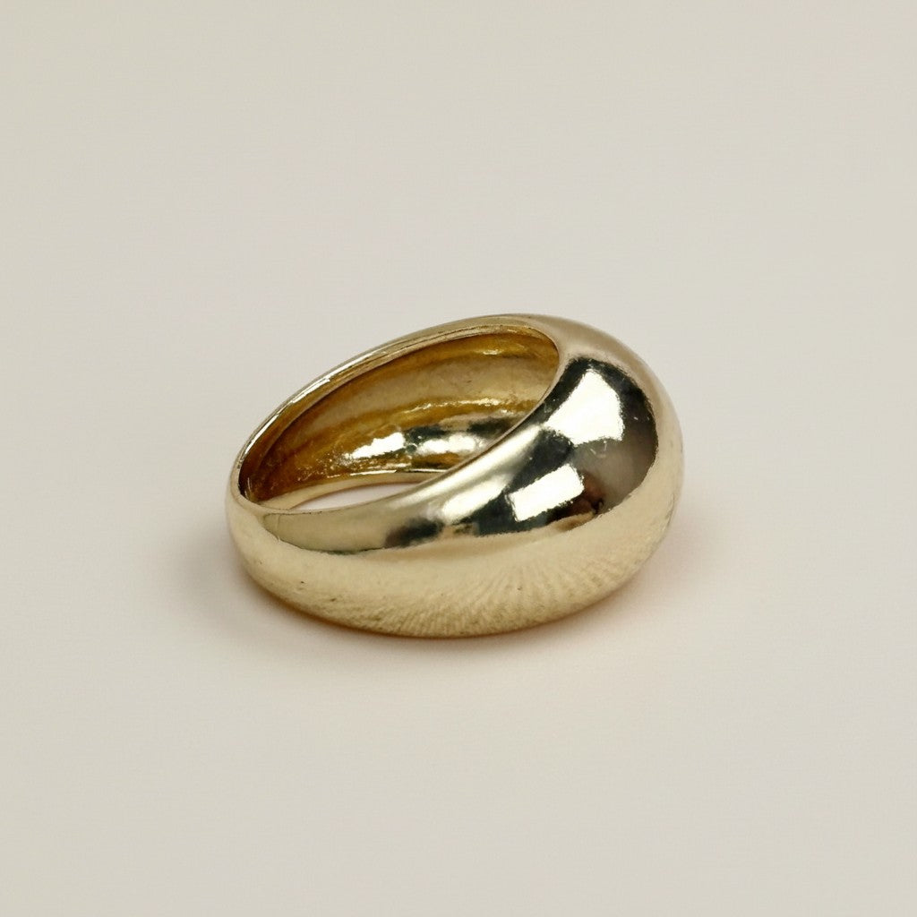 18K Gold Filled Dome Ring - Polished Statement Ring for Women