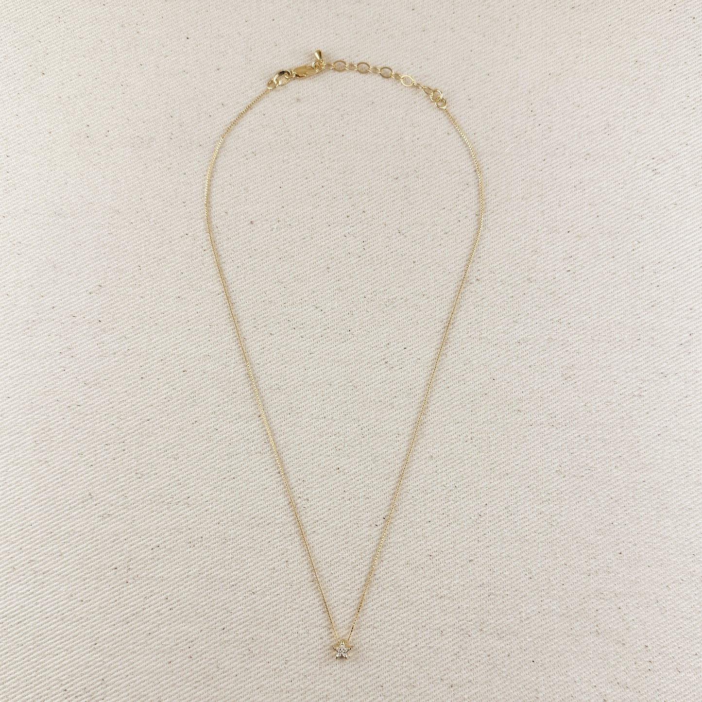 18k Gold Filled Mini CZ Star Necklace