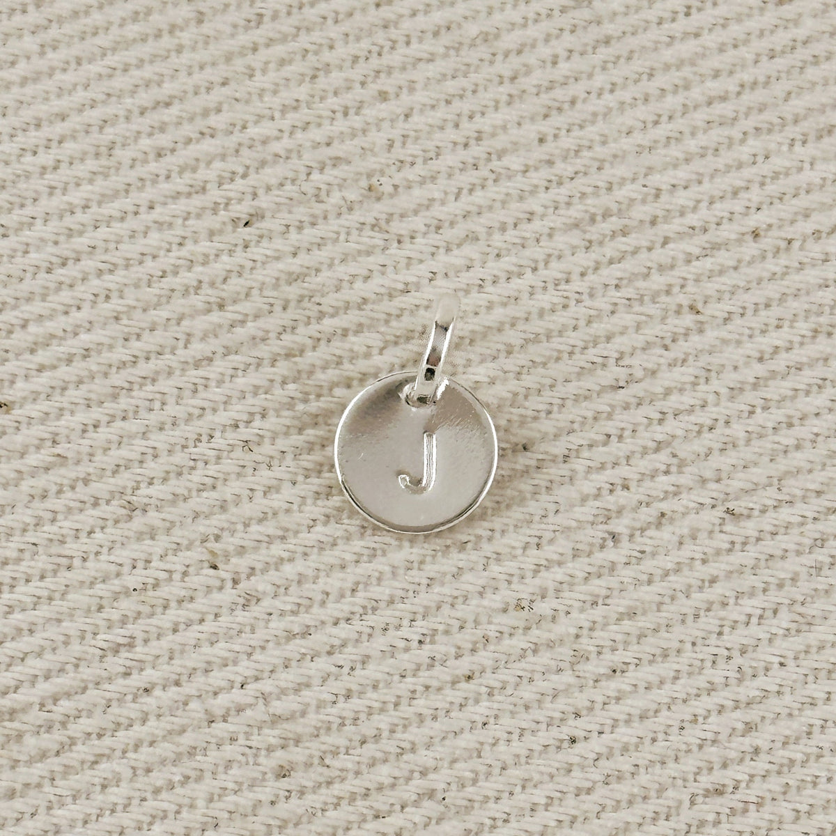 Silver Filled Stamped Tiny Initial Letter Charm
