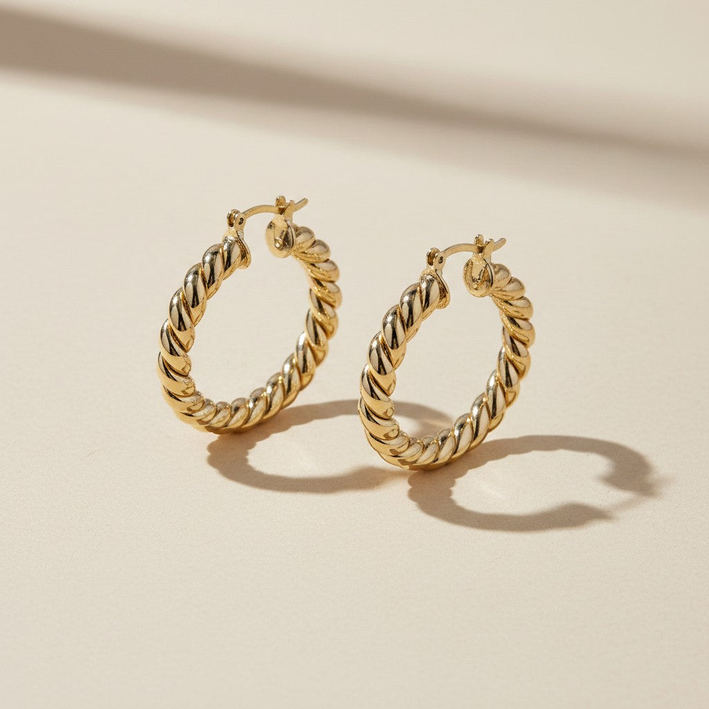 18k Gold Filled Croissant Hoop Earrings | Sophisticated & Exclusive