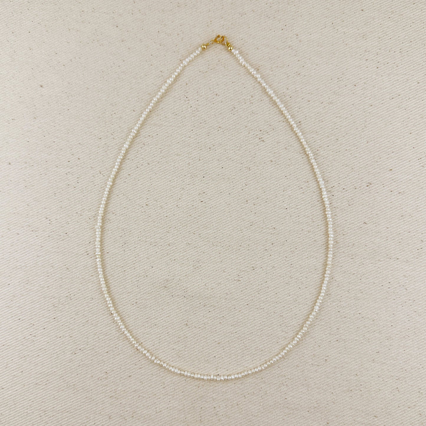 9k Gold Micro Fresh Water Pearls Necklace