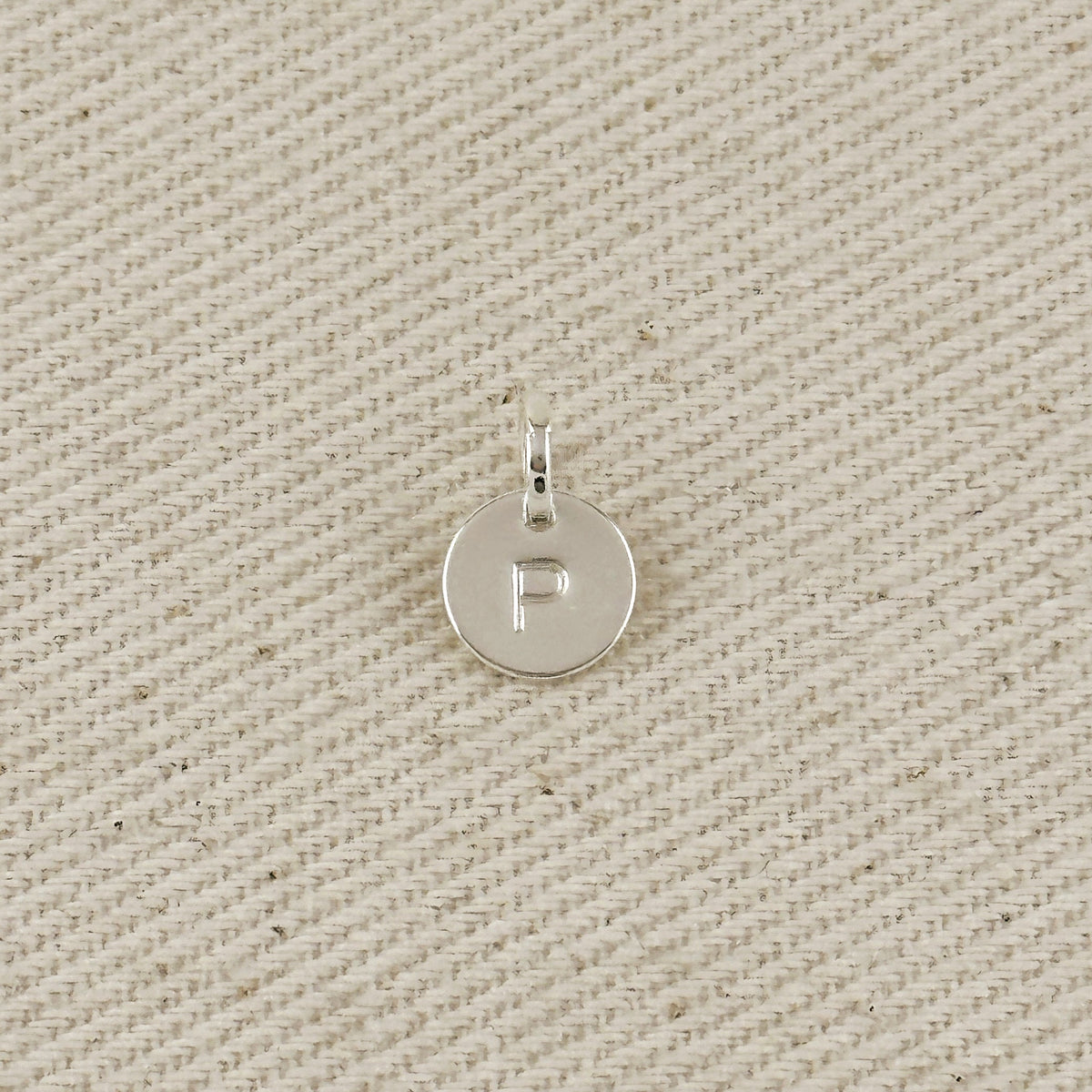 Silver Filled Stamped Tiny Initial Letter Charm