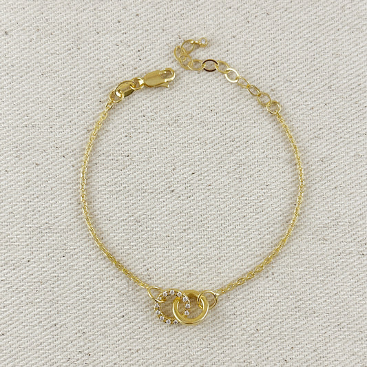 18k Gold Filled Linked CZ Bracelet
