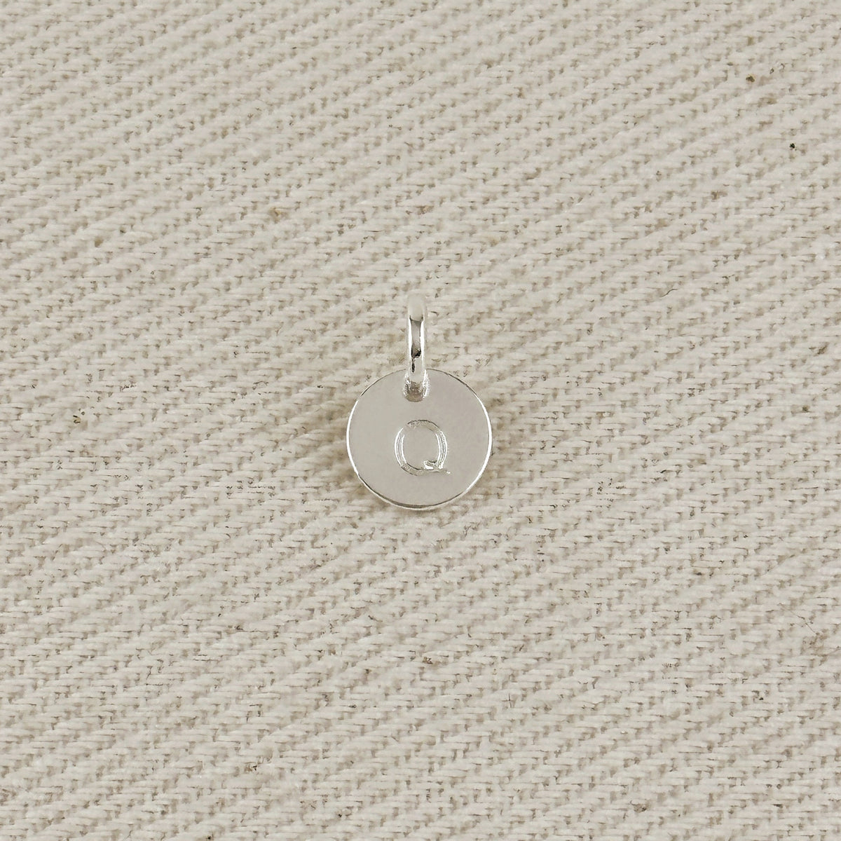 Silver Filled Stamped Tiny Initial Letter Charm