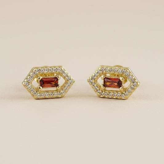 18k Gold Filled Baguette Birthstone Earrings | Personalized Sparkle