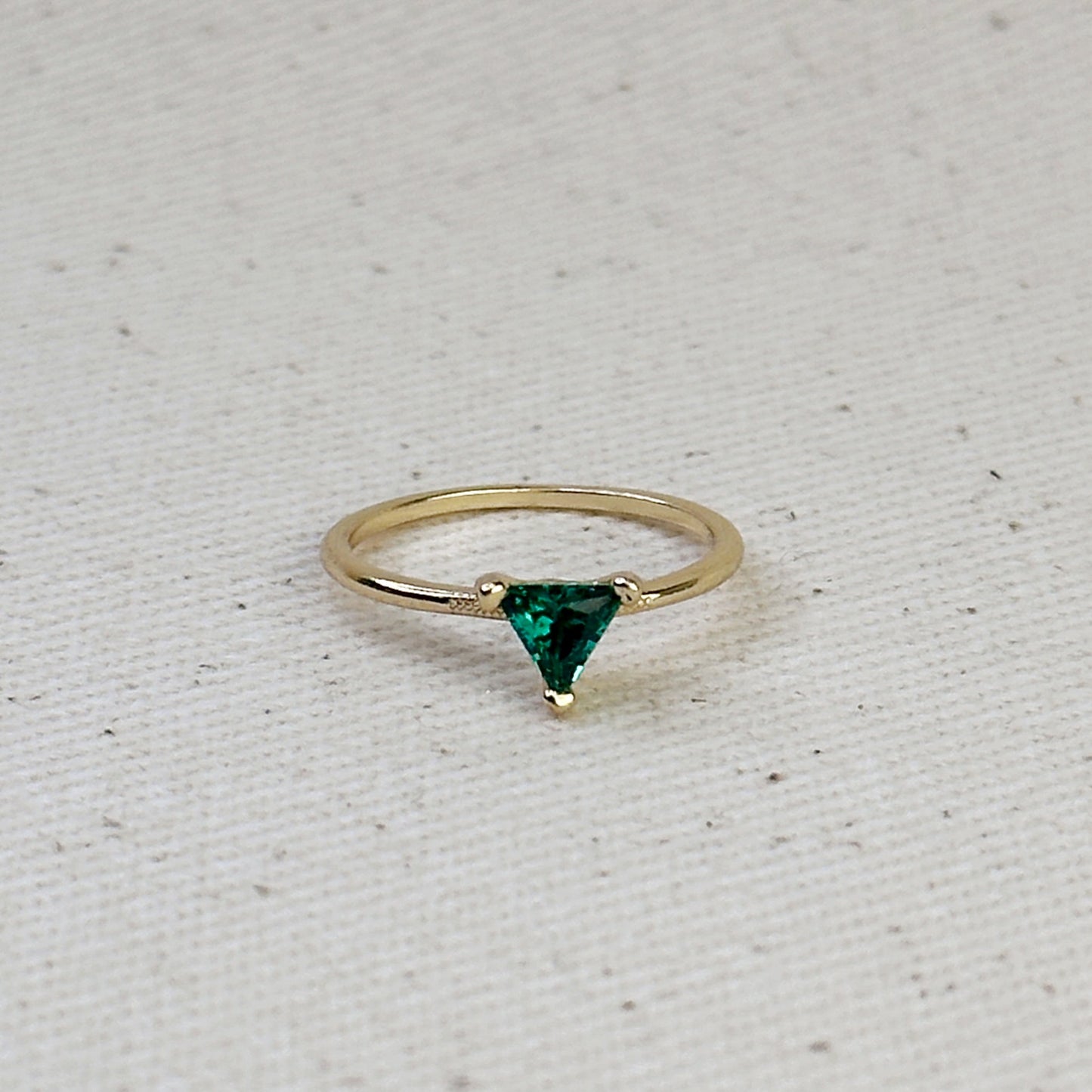 18k Gold Filled Trillion CZ Solitaire Ring