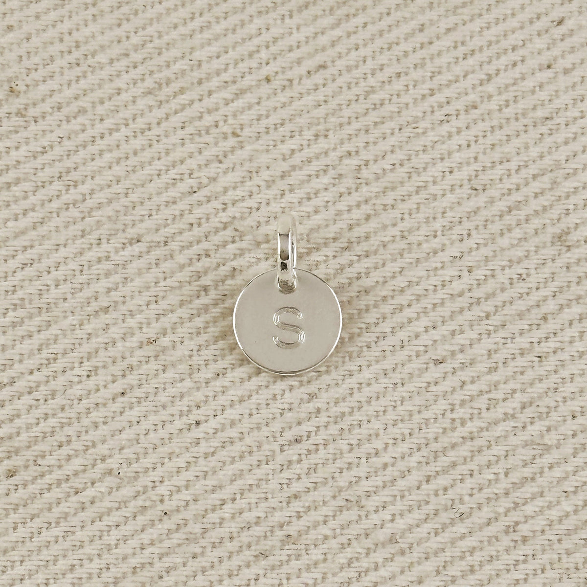 Silver Filled Stamped Tiny Initial Letter Charm