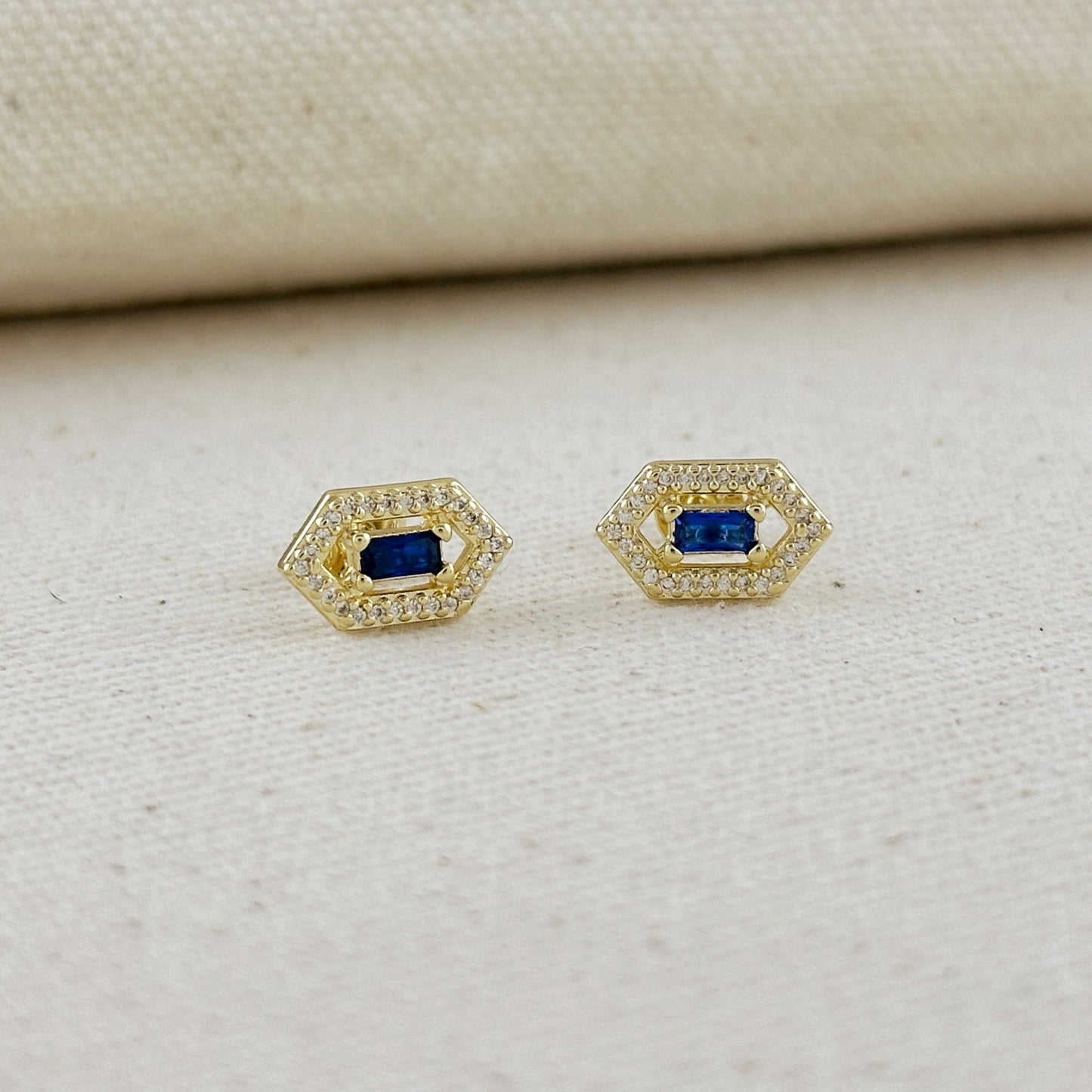 18k Gold Filled Fancy Birthstone Baguette Earrings