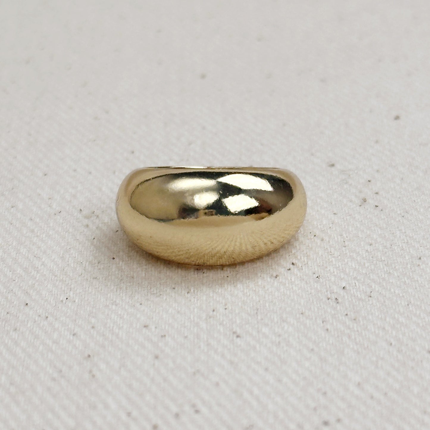 18k Gold Filled Polished Dome Ring