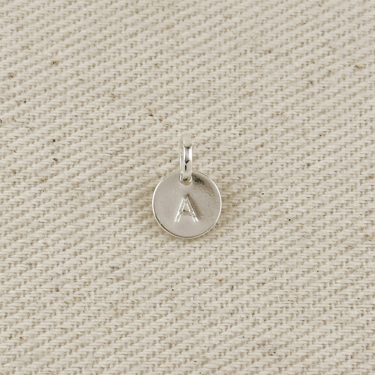 Silver Filled Stamped Tiny Initial Letter Charm