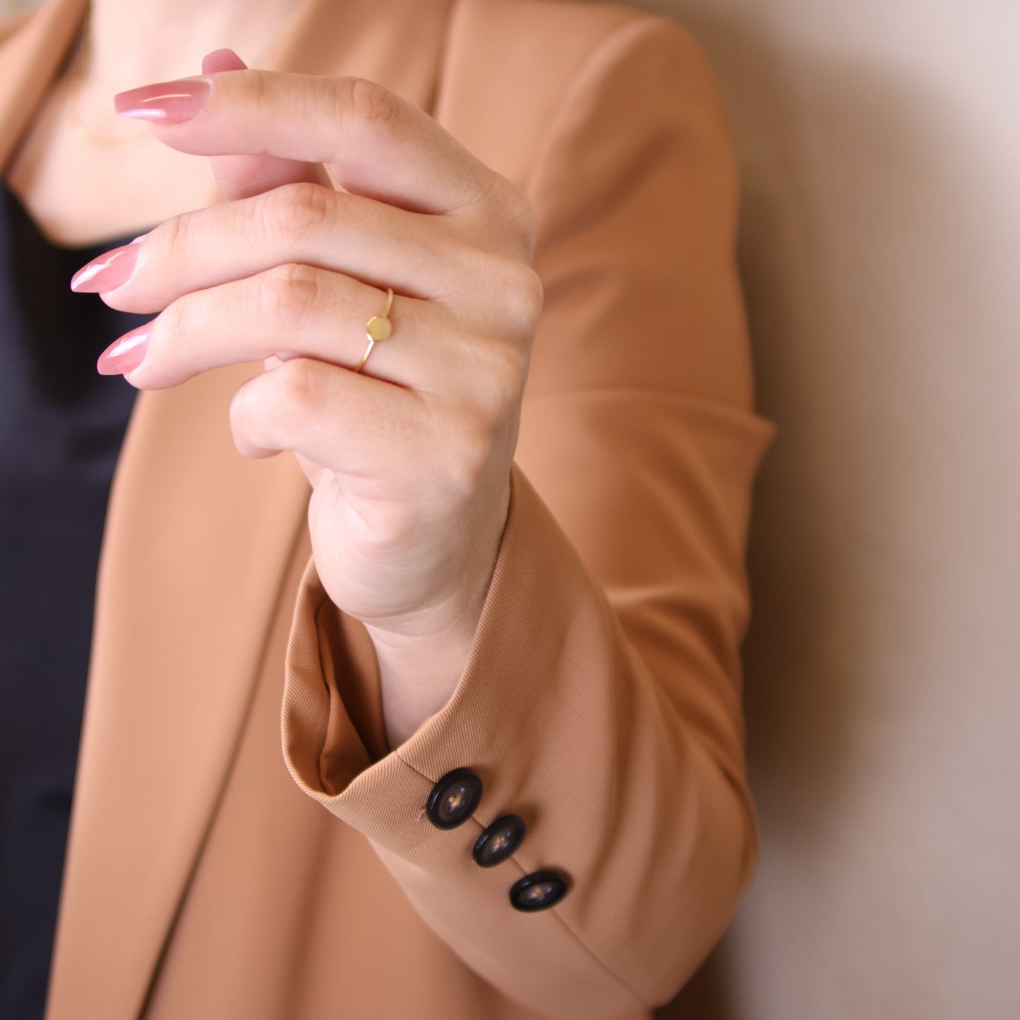 18k Gold Filled Slim Flat Disc Ring