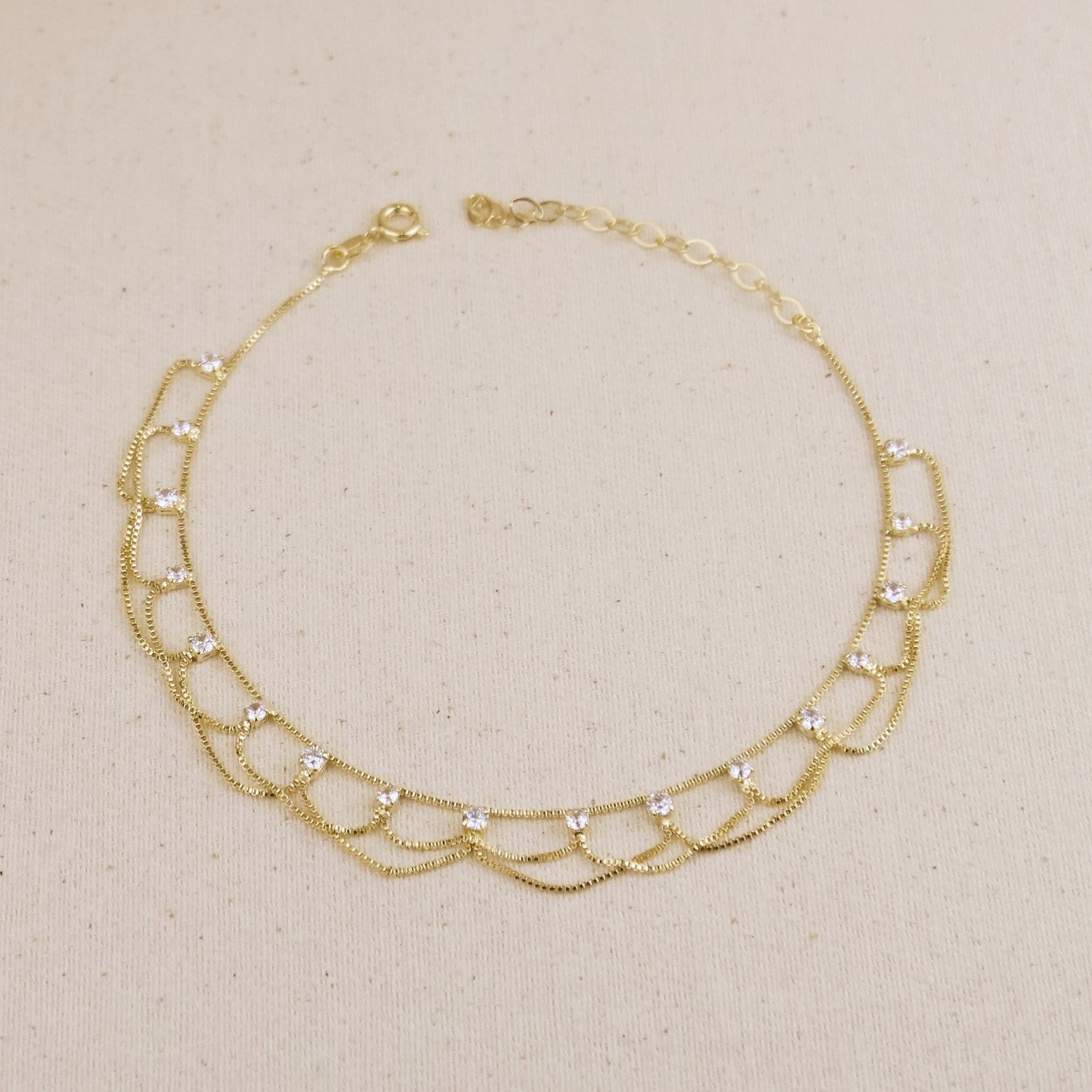 18k Gold  Filled Bali Anklet