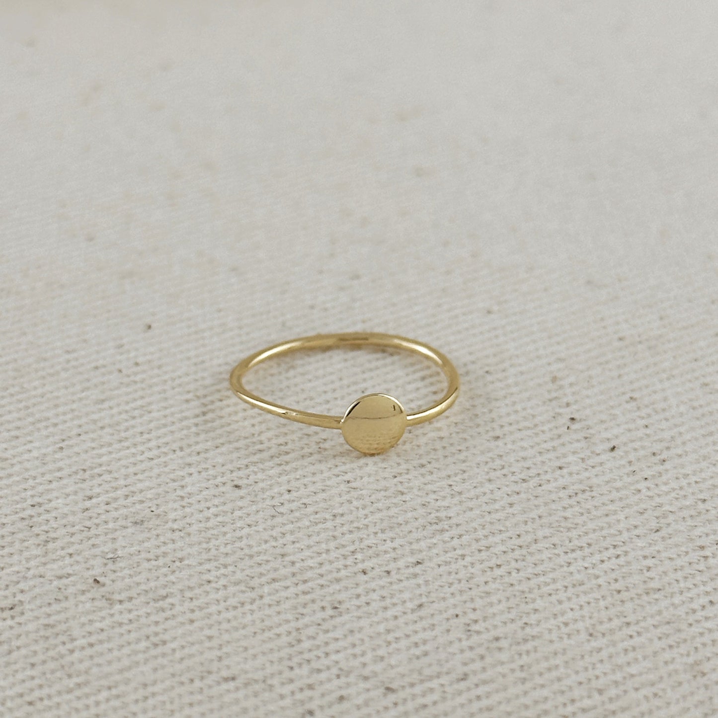 18k Gold Filled Slim Flat Disc Ring