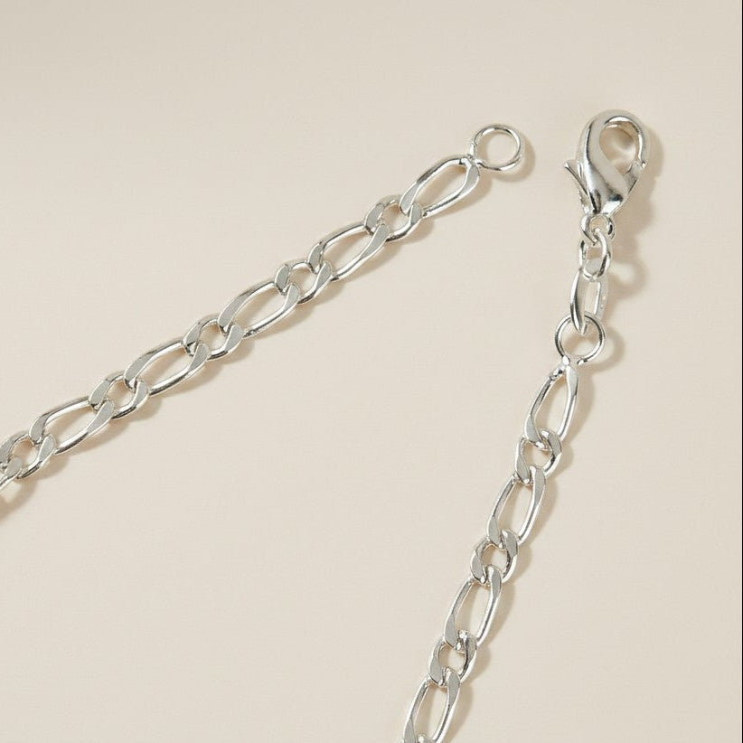 ✨ Sterling Silver 2.8mm Figaro Chain — Italian Character, Everyday Wearability