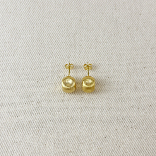 Dented Textured Ball Stud Earrings