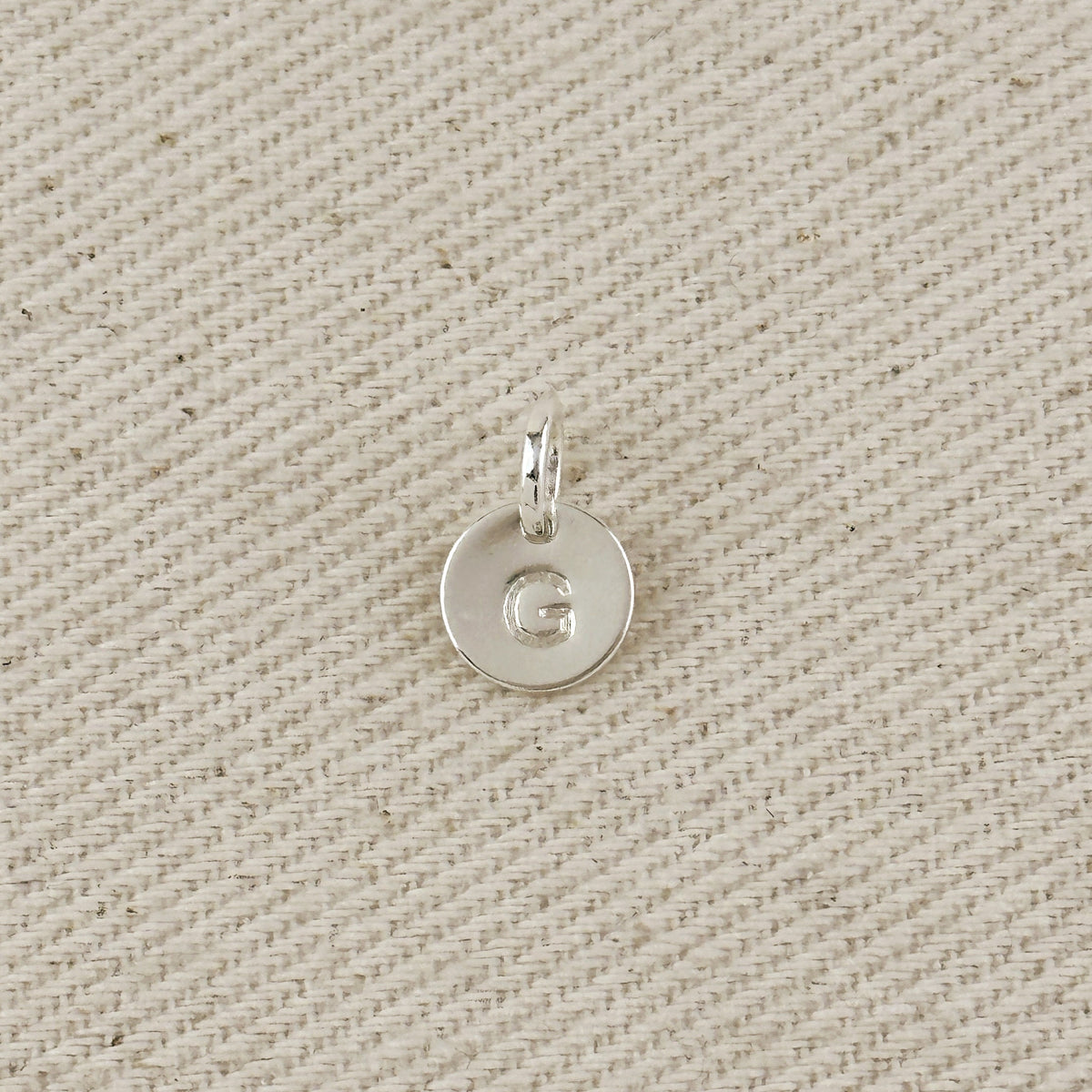 Silver Filled Stamped Tiny Initial Letter Charm