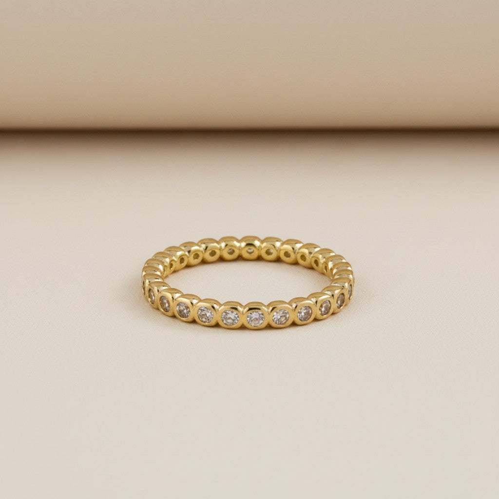 💍 18k Gold Filled CZ Eternity Band — Endless Sparkle, Timeless Meaning