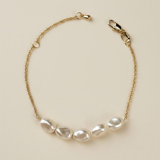 🤍 18k Gold Filled Baroque Pearl Bracelet — Nature's Most Interesting Pearl. On the Wrist.