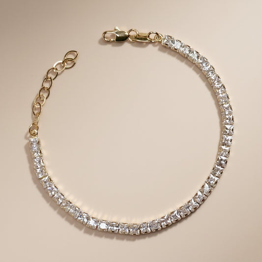 CZ Tennis Bracelet for Women - Sparkling Diamond Look Chain | Adjustable Luxury Jewelry