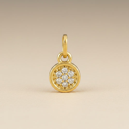 18k Gold Filled Pavé Disc Charm — The Charm That Adds Sparkle to Everything