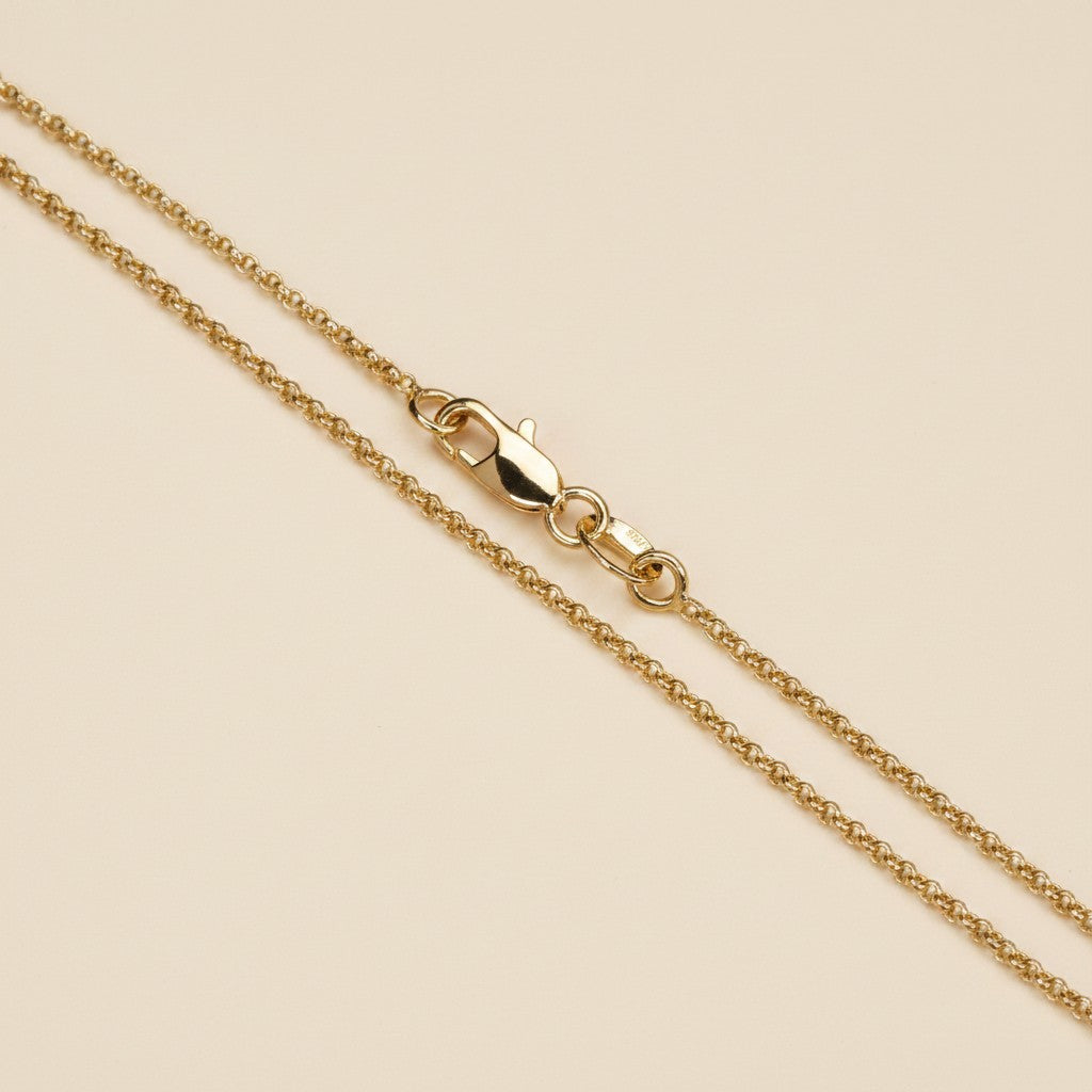 18k Gold Filled 1.5mm Rolo Chain Necklace | Layering & Charm Essential