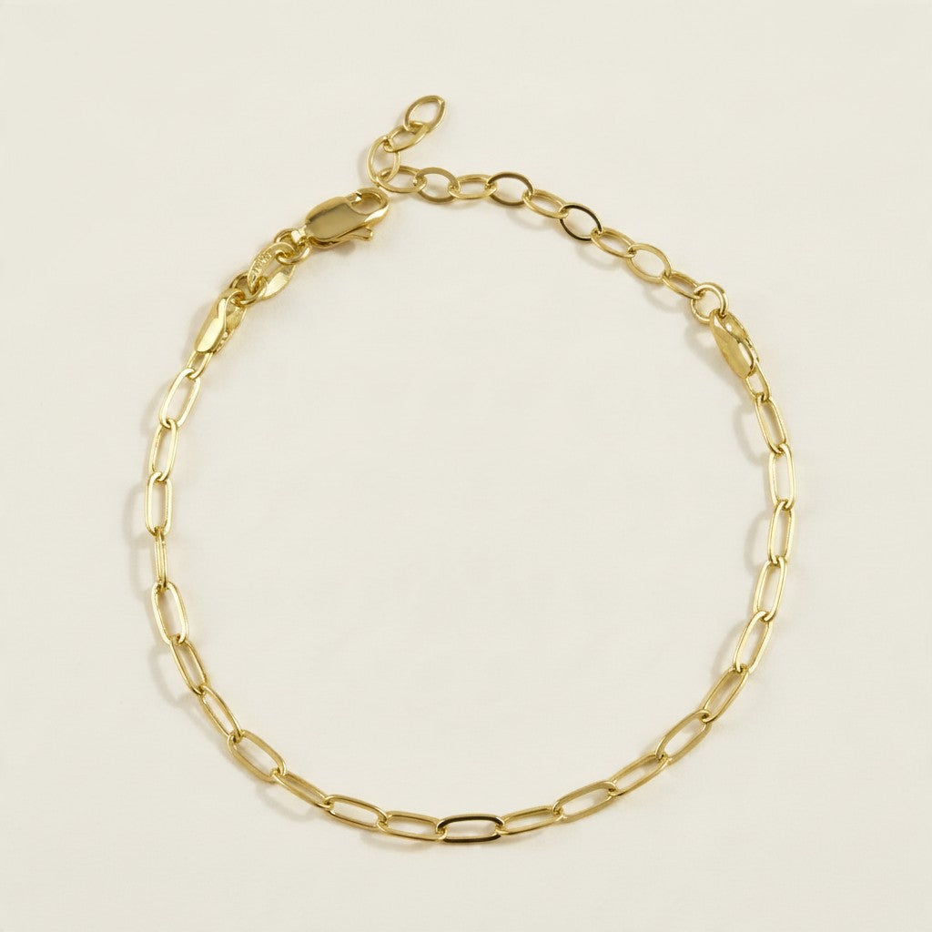 ✨ 18k Gold Filled Paperclip Link Chain Bracelet — Slim Links. Warm Gold. The Most Effortlessly Modern Wrist.