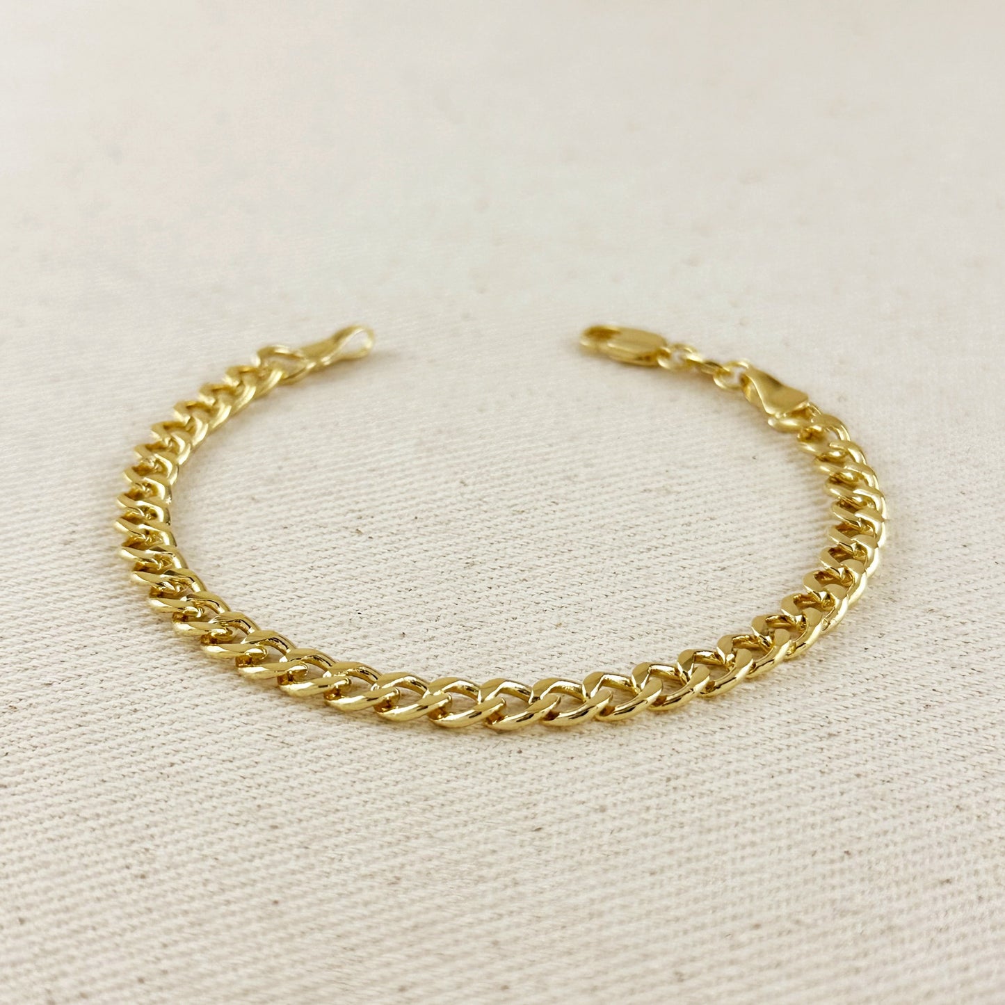 18k Gold Filled 5.0mm Cuban Chain Bracelet