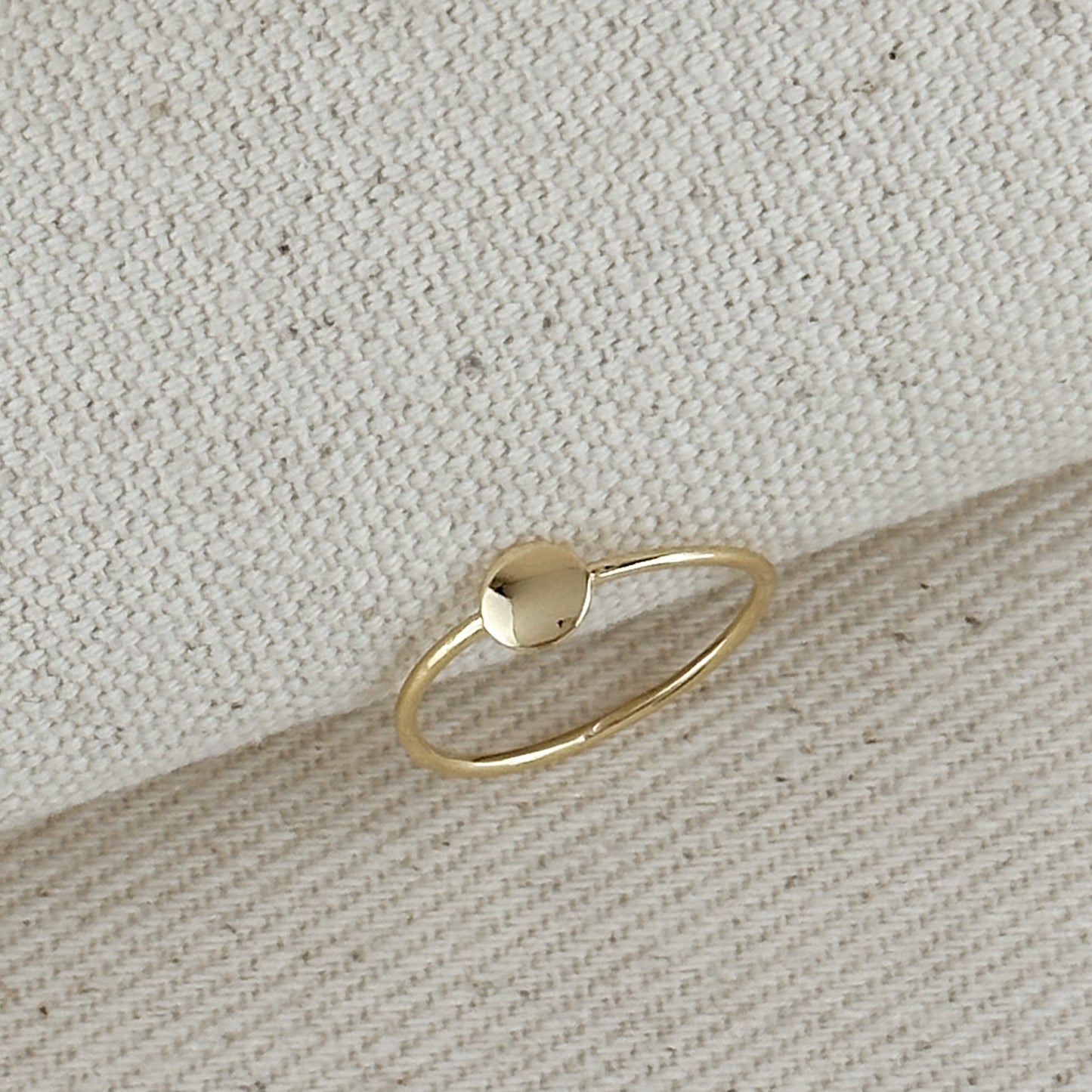 18k Gold Filled Slim Flat Disc Ring