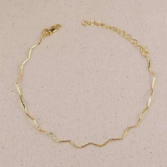 18k Gold Filled Zig Zag Anklet