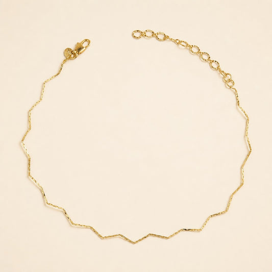 18k Gold Filled Zig Zag Anklet | Playful Everyday Shine