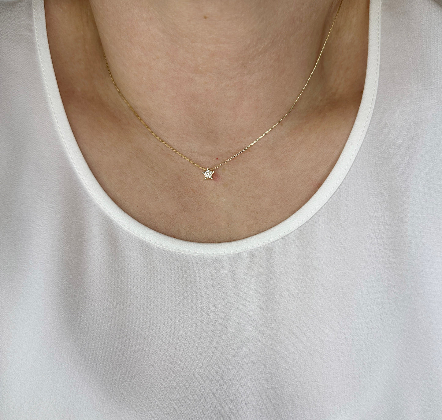 18k Gold Filled Mini CZ Star Necklace