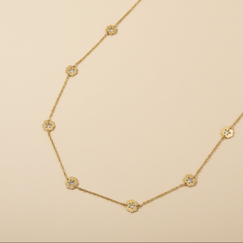🌸 18k Gold Filled CZ Flower Belly Chain — A Garden at the Waist. Sparkling With Every Move.