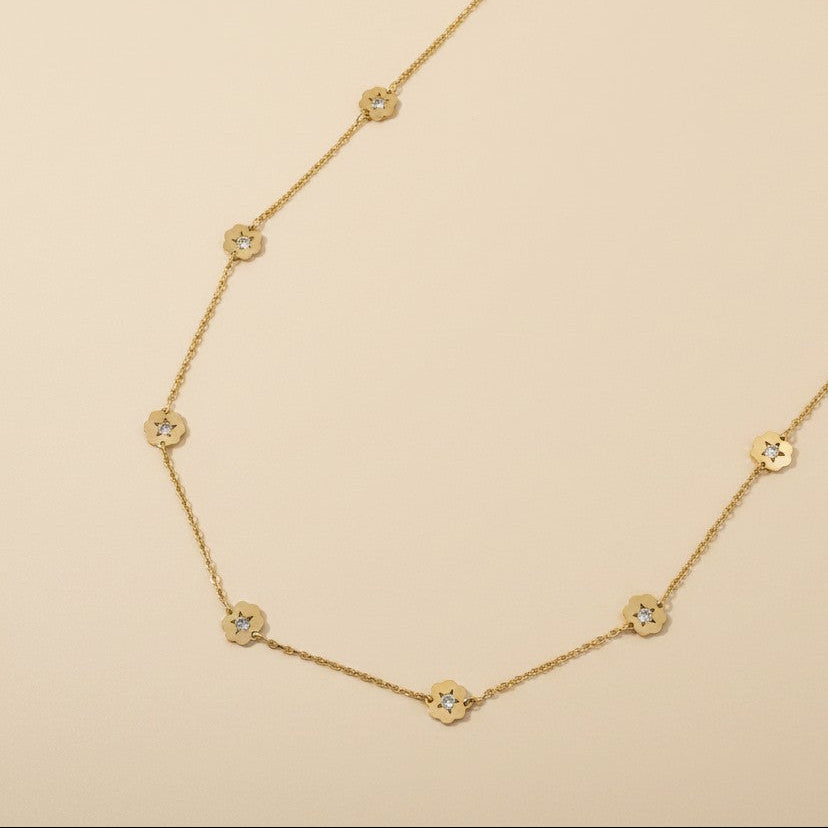 🌸 18k Gold Filled CZ Flower Belly Chain — A Garden at the Waist. Sparkling With Every Move.