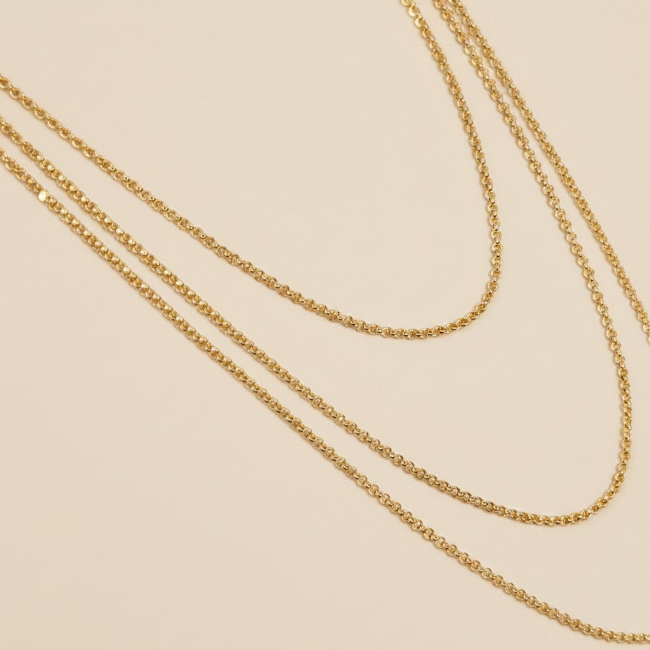 18k Gold Filled 1.5mm Rolo Chain Necklace | Layering & Charm Essential
