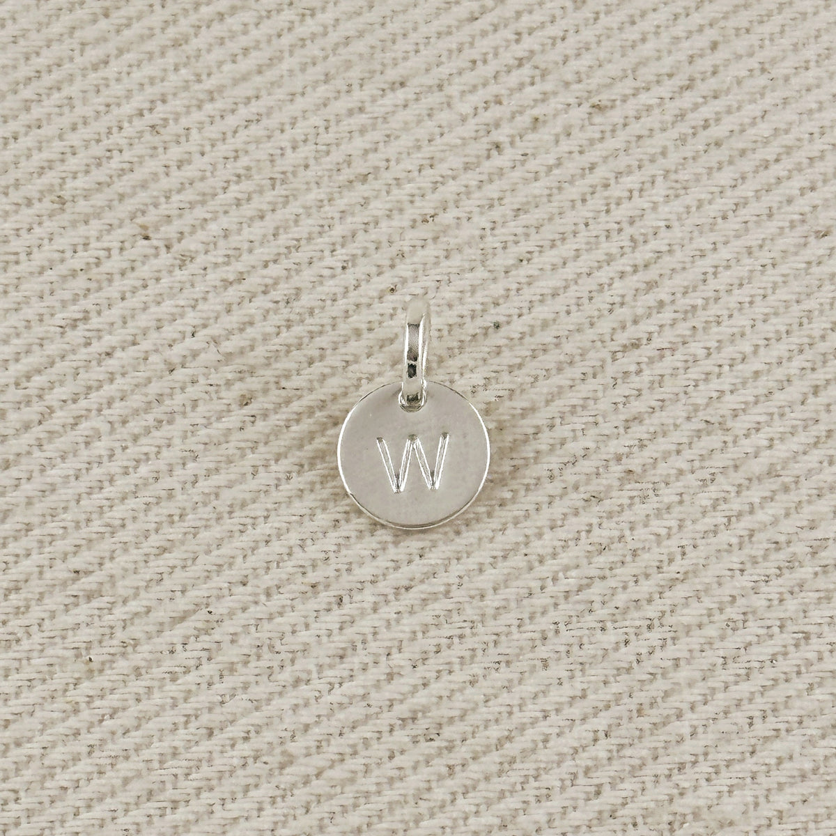 Silver Filled Stamped Tiny Initial Letter Charm