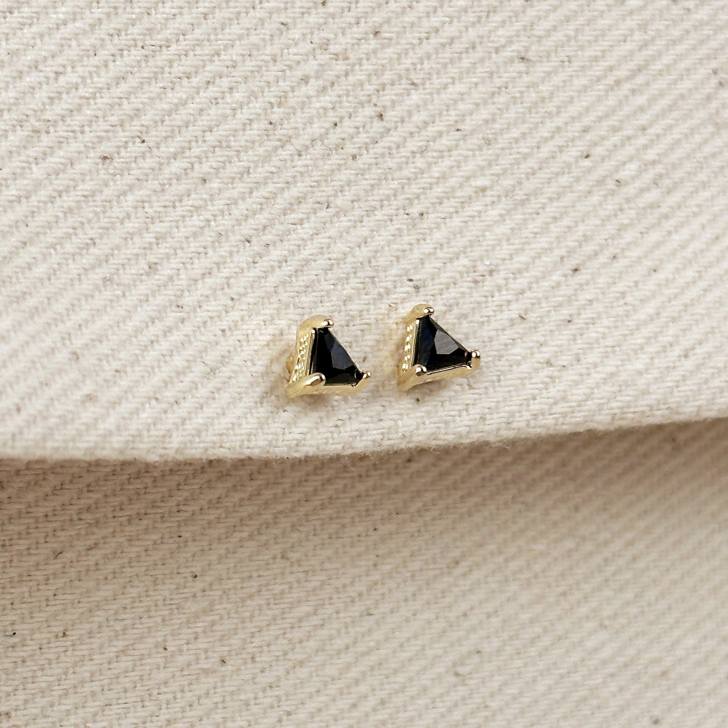 Colored 5mm CZ Triangle Stud