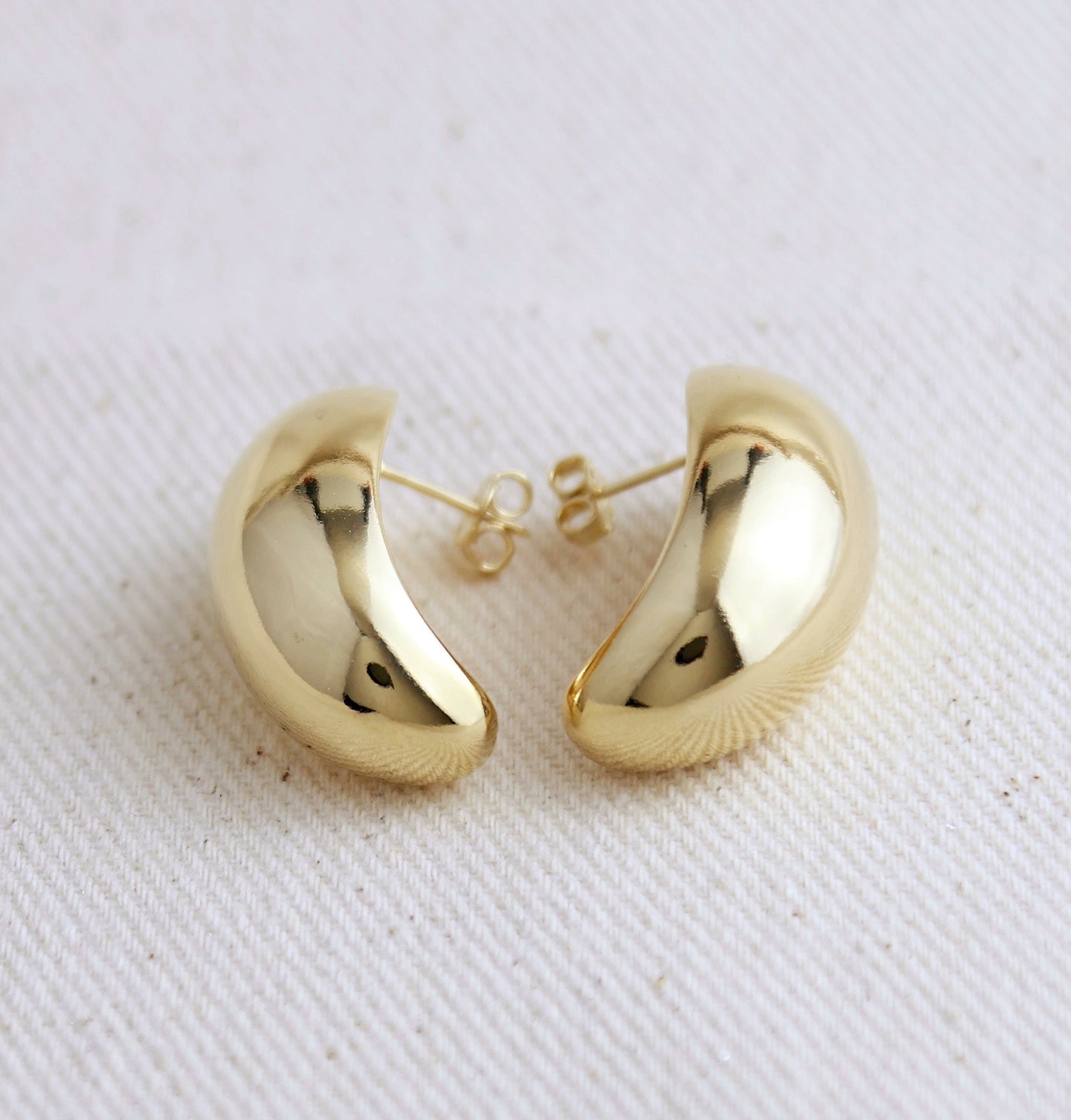 18k Gold Filled Dome Earrings