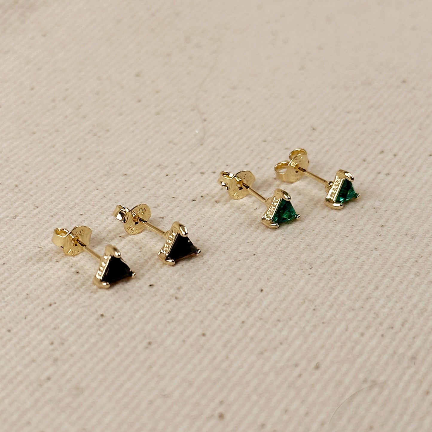 Colored 5mm CZ Triangle Stud