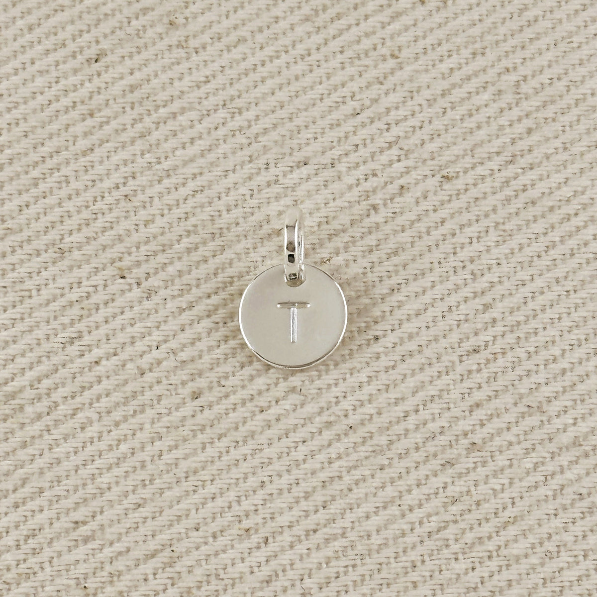 Silver Filled Stamped Tiny Initial Letter Charm