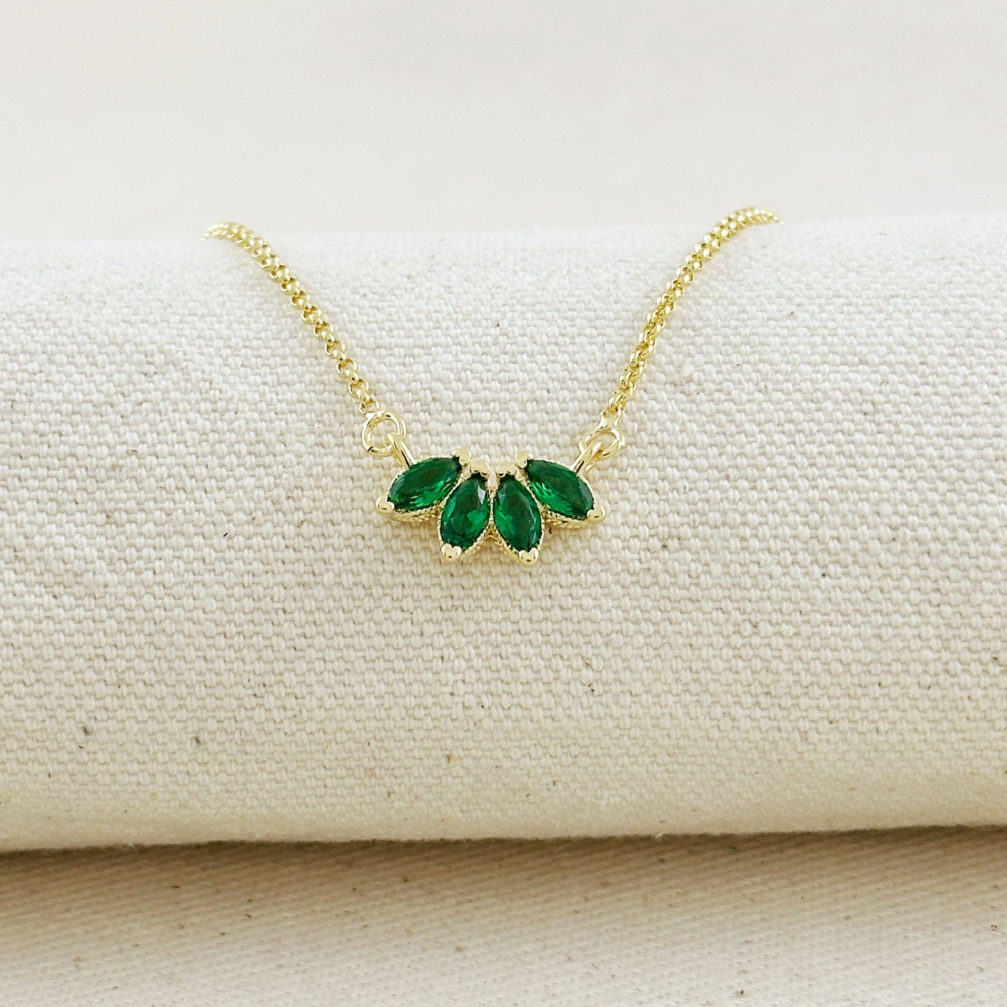 18k Gold Filled CZ Lotus Necklace