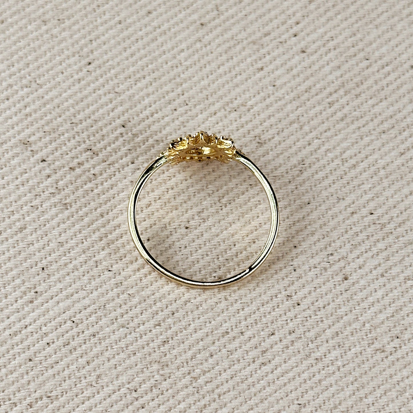 18k Gold Filled Round Spike CZ Ring