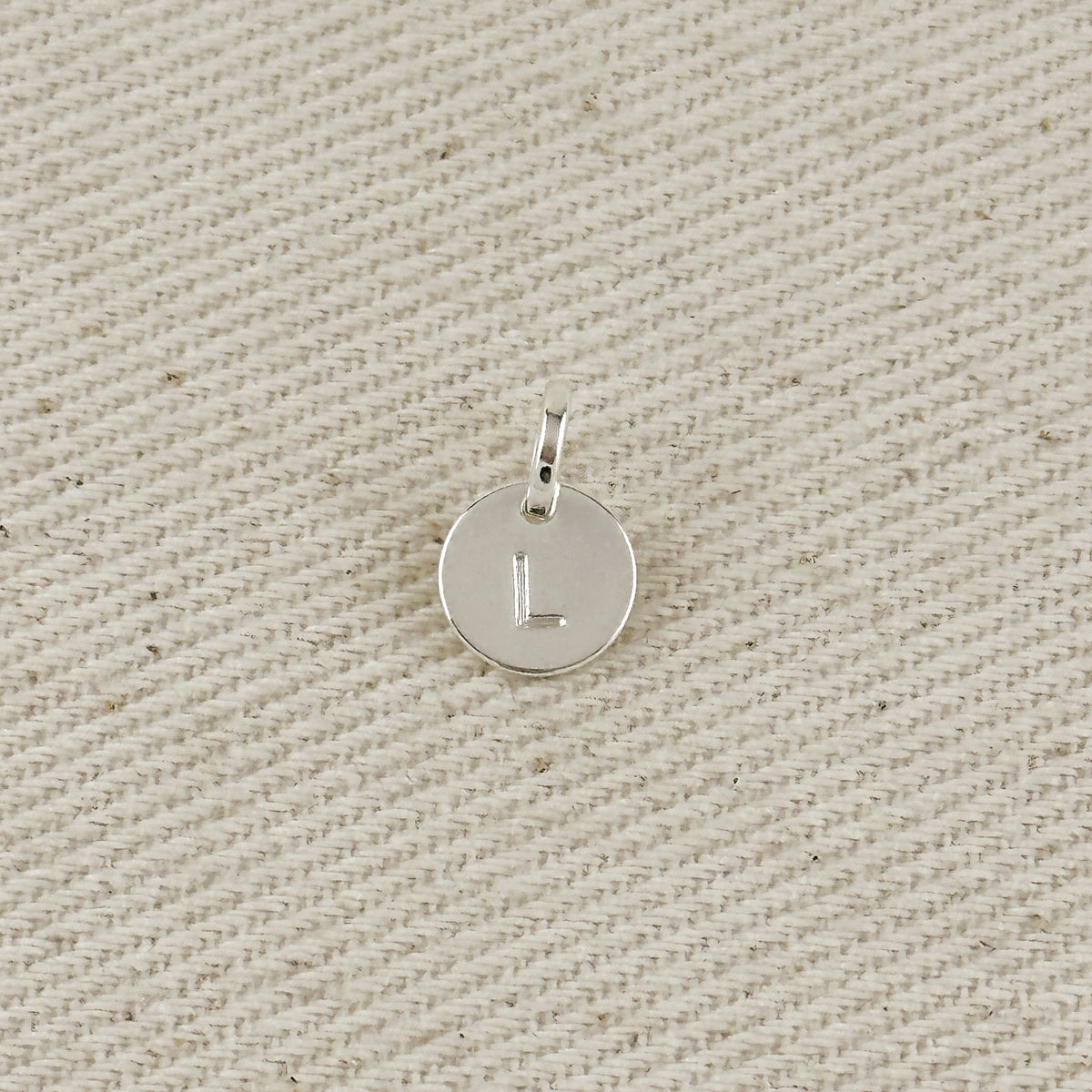 Silver Filled Stamped Tiny Initial Letter Charm