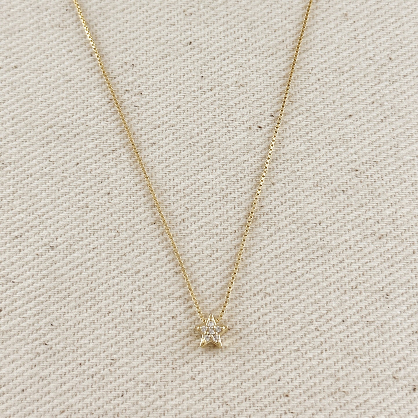 18k Gold Filled Mini CZ Star Necklace