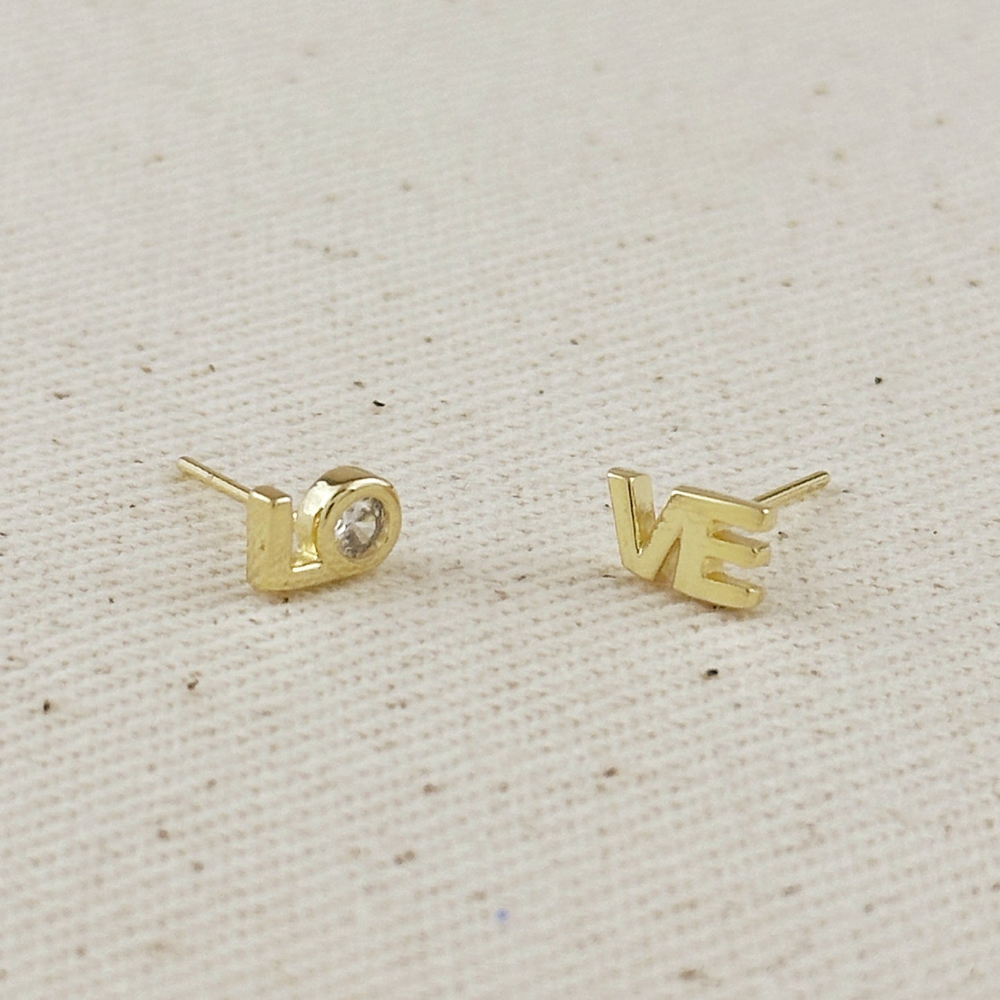 18k Gold Filled CZ LO-VE Stud