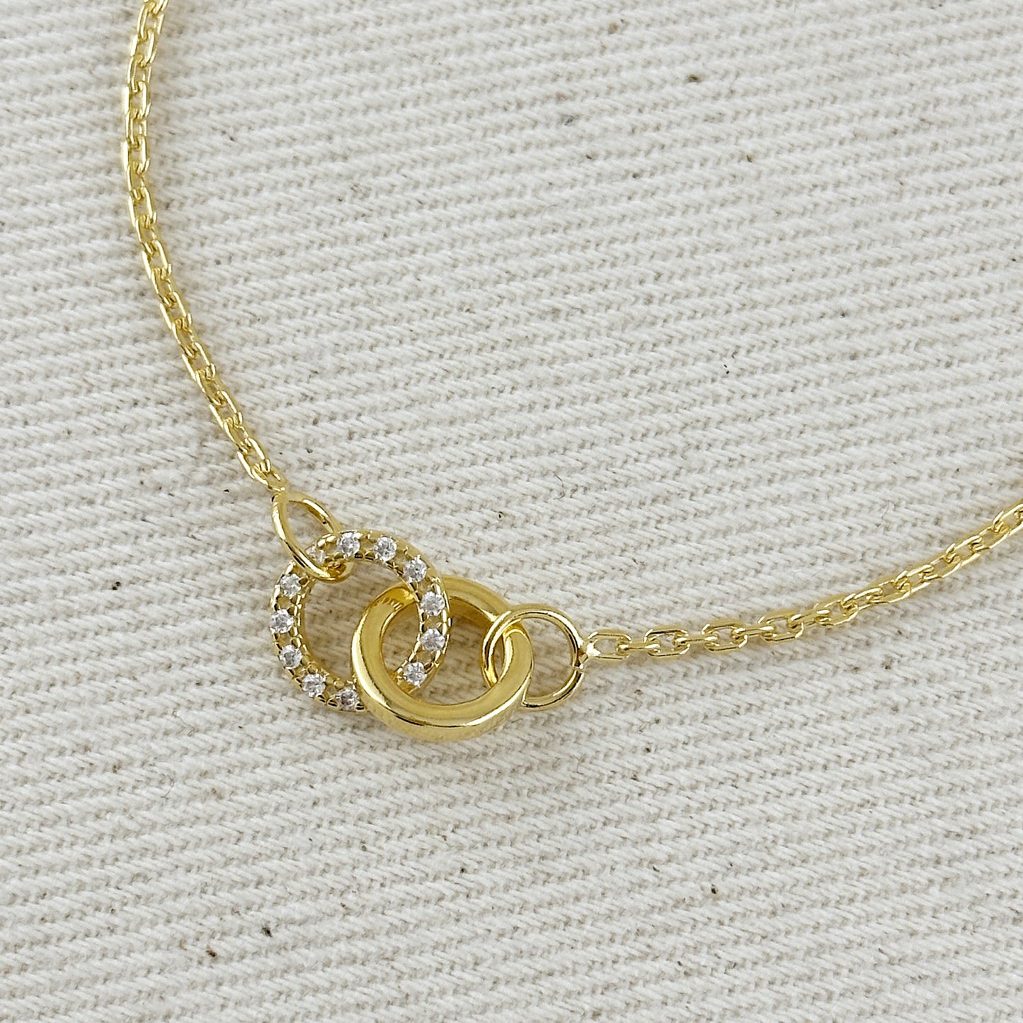18k Gold Filled Linked CZ Bracelet