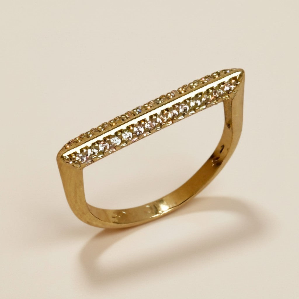 Thin CZ Ring - Dainty Stackable Cubic Zirconia Band for Women