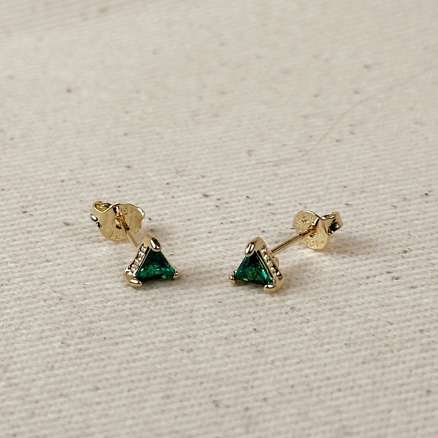 Colored 5mm CZ Triangle Stud