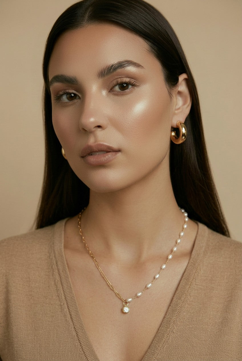 18k Gold Filled Chubby Short C-Hoop Earrings | The Hoop Everyone Asks About